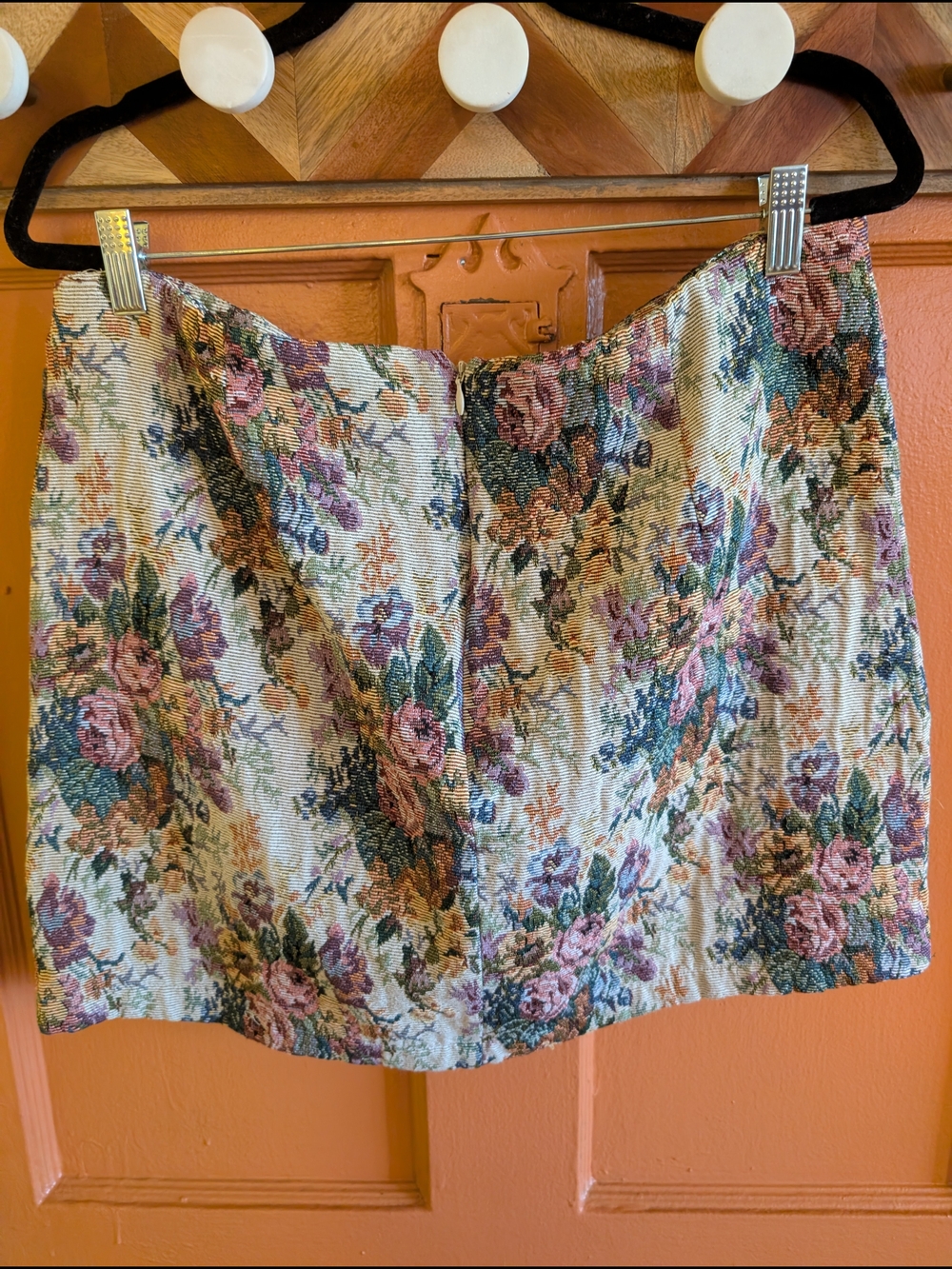 Floral Jacquard Mini Skirt - Multicolor